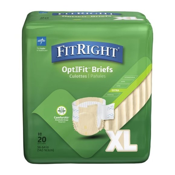 FitRight OptiFit Briefs with Tabs, X-Large 20 Count - Picture 1 of 6